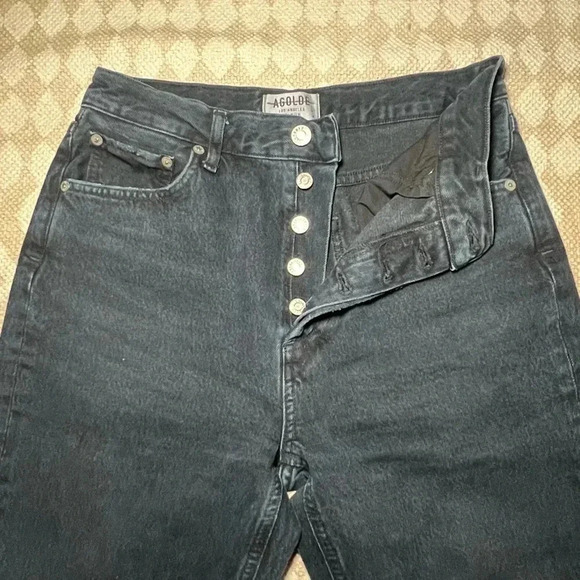 Agolde Riley High Rise Crop Jeans, color: Unseen - Picture 5 of 14